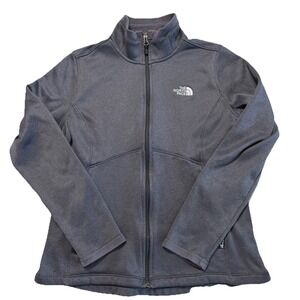 The North Face Fleece Jacket Womens L Agave Gray Full Zip Outdoor Hiking Gorp